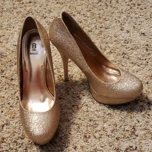 Gold glitter platforms